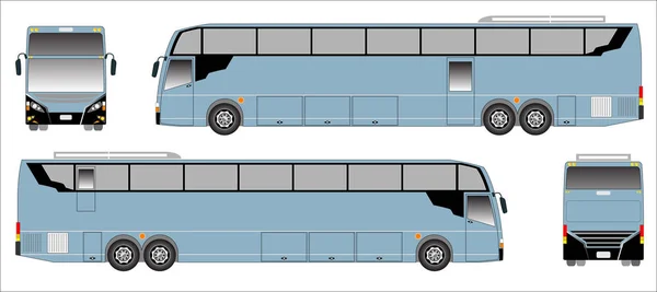 Vetor de ônibus longo moderno, ônibus esportivo —  Vetores de Stock