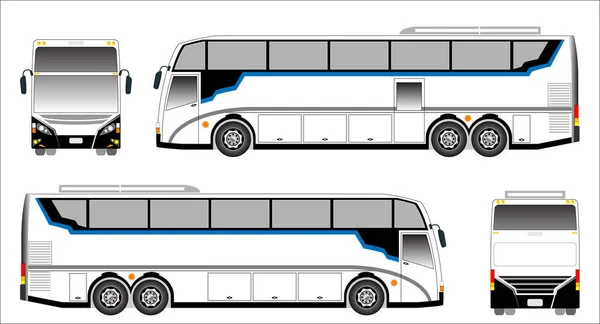 Vetor Ônibus Longo Moderno Ônibus Esportivo Colorido —  Vetores de Stock