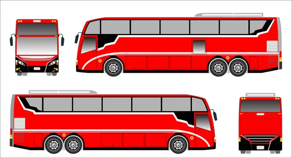 Vetor de ônibus moderno, ônibus esportivo —  Vetores de Stock