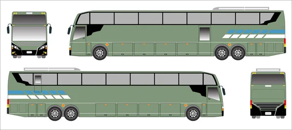 Vetor de ônibus longo moderno, ônibus esportivo —  Vetores de Stock