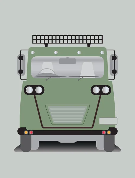 Μπροστινή άποψη των παλαιών φορτηγών — Διανυσματικό Αρχείο