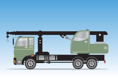 Vinç kamyon vektör yan görünüm
