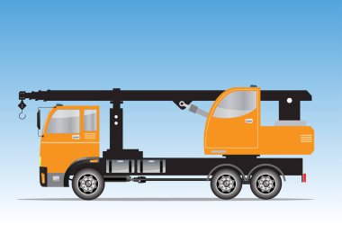Vinç kamyon vektör yan görünüm
