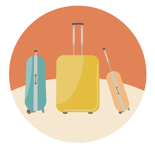 Retro renkli seyahat çantaları — Stok Vektör