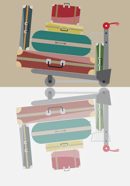 Vektorgrafik für Gepäckwagen — Stockvektor