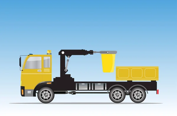Camion grue avec godet — Image vectorielle