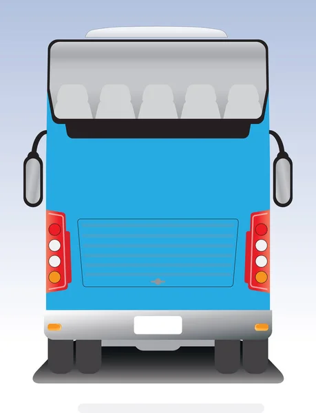 Çift güverte Koç otobüs tur arkadan görünüm — Stok Vektör