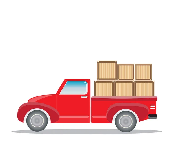 Régi Pick up Truck, a cargo box — Stock Vector