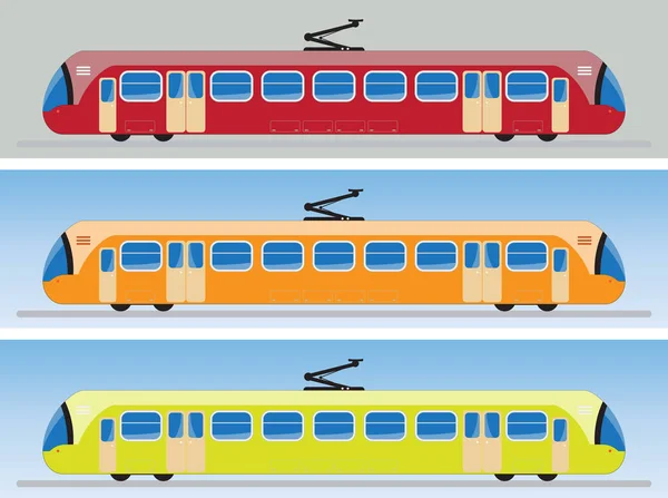 Seitenansicht von Straßenbahn oder Trolleywagen — Stockvektor