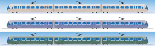 Vue latérale du tramway ou du trolley — Image vectorielle