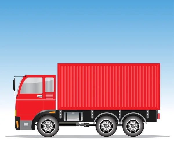 Seitenansicht des Container-Lastwagens — Stockvektor