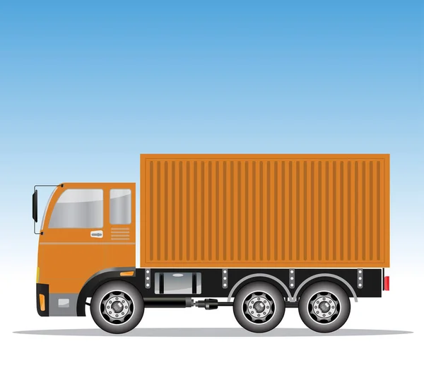 Vista lateral do caminhão de contêiner de carga — Vetor de Stock