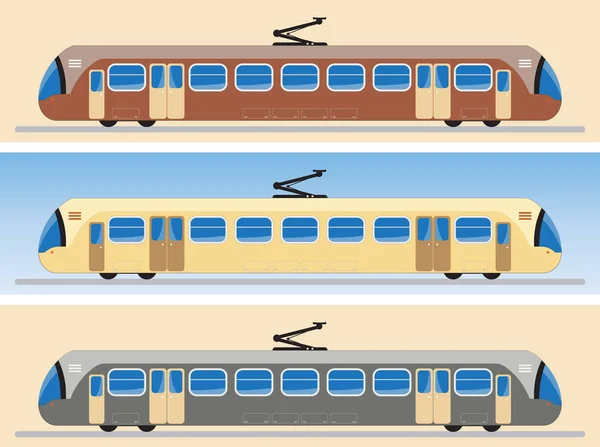 Вид сбоку на трамвай или трамвай — стоковый вектор
