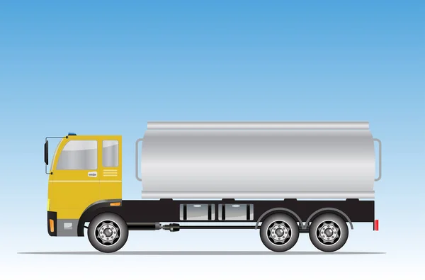 Zijaanzicht van grote olietanker truck — Stockvector