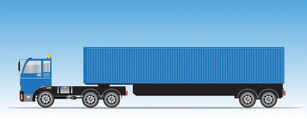 Seitenansicht des Anhängerladung Container-LKW — Stockvektor