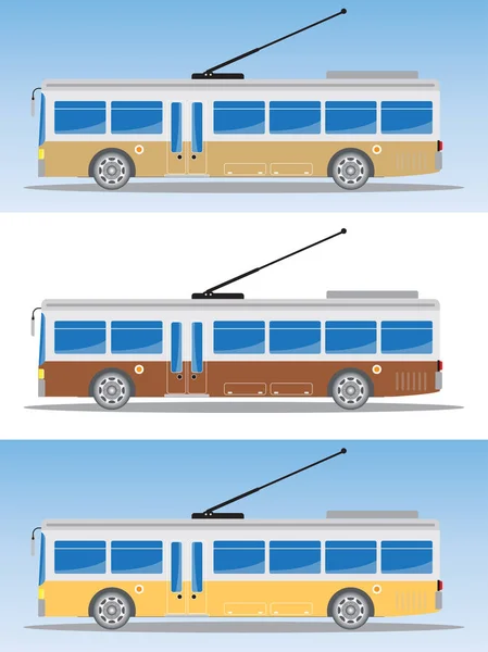 Vue latérale du bus ou du chariot électrique — Image vectorielle