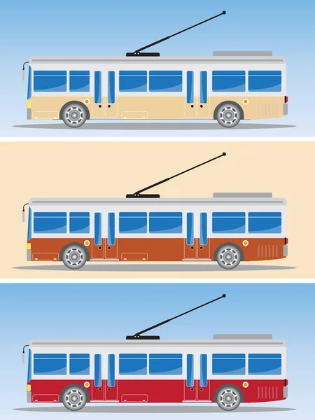 Vista laterale del bus elettrico o del filobus — Vettoriale Stock