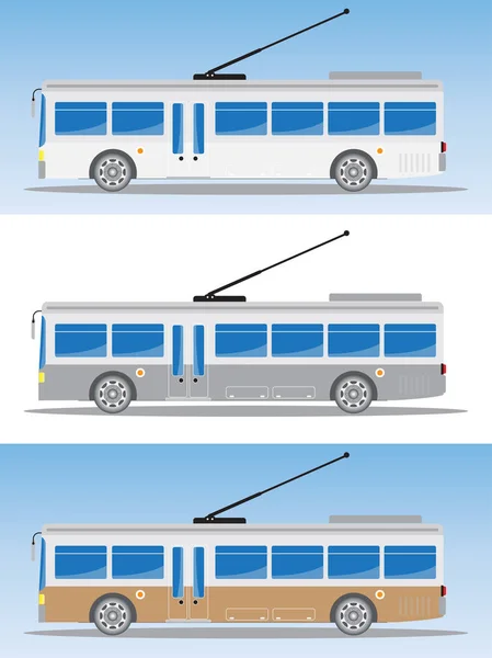 Vista laterale del bus elettrico o del filobus — Vettoriale Stock