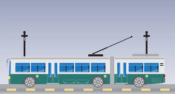 Autobus z napędem elektrycznym i przyczepy lub trolejbusem — Wektor stockowy