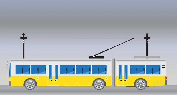 Autobus elettrico e rimorchio o filobus — Vettoriale Stock