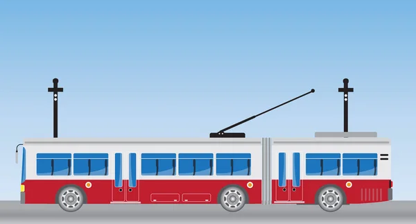 Autobus elettrico e rimorchio o filobus — Vettoriale Stock