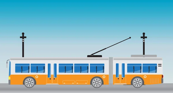 Elektrobus mit Anhänger oder Trolleybus — Stockvektor