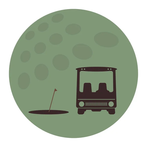 Vista frontal do ícone do carrinho de golfe —  Vetores de Stock