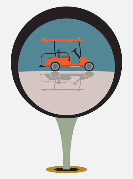 Flaches Design Seitenansicht des Golfwagen-Vektors — Stockvektor