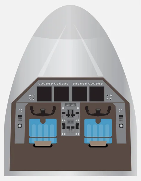 Penumpang Mesin Kembar Pesawat Vektor Cockpit - Stok Vektor