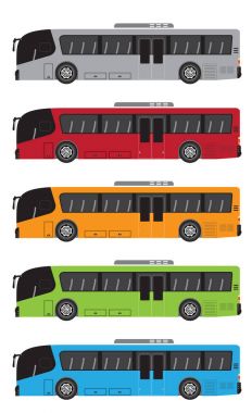 Düşük zemin şehir otobüs 12 metre otobüs vektör kümesi 