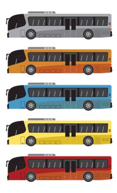 Düşük zemin şehir otobüs 12 metre otobüs vektör kümesi 
