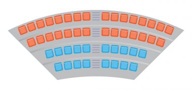  Seats map at the football stadium