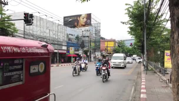 Chiang Mai Tayland Nisan 2018 Araba Trafik Chiangmai Şehir Yolda — Stok video