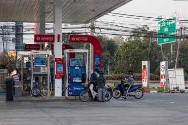 Esso Petrol İstasyonu. Chiangmai şehrinde