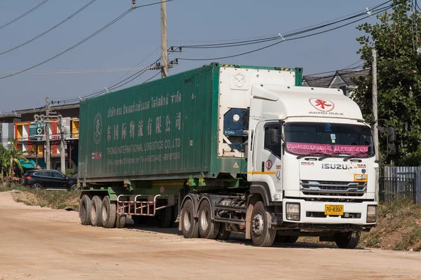 トレーラーコンテナ強い国際物流の貨物トラック — ストック写真