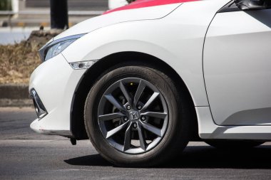 hiangmai, Tayland - 19 Ocak 2020: Honda Automobile 'den özel sedan araba, onuncu nesil Honda Civic. 1001 no 'lu yolda. Chiangmai İş Alanından 18 km uzakta..
