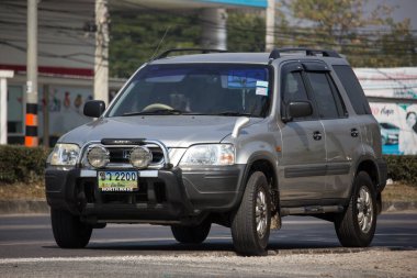 Chiangmai, Tayland - 9 Ocak 2020: özel araba Honda Crv City SUV Car. 1001 no 'lu yolda. Chiangmai şehrinden 18 km uzakta..