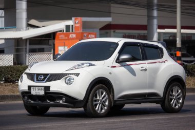 Chiangmai, Thailand - January 17 2020: Private car, Nissan Juke. On road no.1001, 8 km from Chiangmai city.