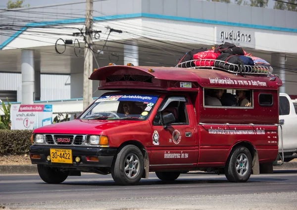Chiangmai Tailândia Fevereiro 2020 Red Pickup Truck Taxi Chiang Mai — Fotografia de Stock