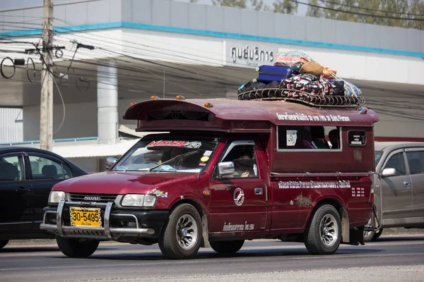 Chiangmai Tailandia Febrero 2020 Camioneta Roja Taxi Chiang Mai Servicio — Foto de Stock