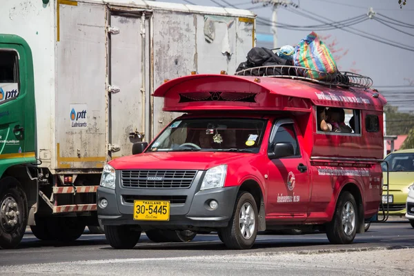 Чиангмай Таиланд Февраля 2020 Года Red Pickup Truck Taxi Chiang — стоковое фото