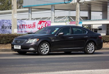 Chiangmai, Thailand - February 13 2020: Private  Car, Lexus LS 500H.Lexus is Premium Brand from Toyota. Photo at road no 121 about 8 km from downtown Chiangmai, thailand.