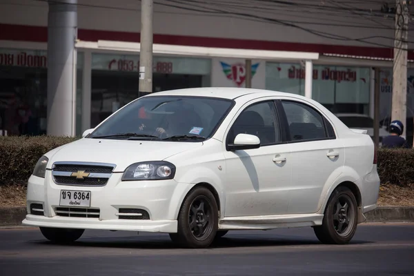 Chiangmai Tailândia Fevereiro 2020 Carro Particular White Chevrolet Aveo Foto — Fotografia de Stock