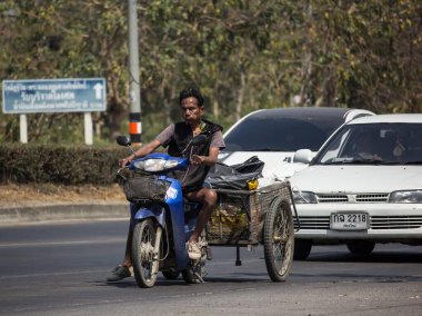 Chiangmai, Tayland - 6 Mart 2020: Özel Motosiklet, Honda Dream. Fotoğraf 121 numaralı yolda, Chiangmai, Tayland 'a 8 km uzaklıkta..
