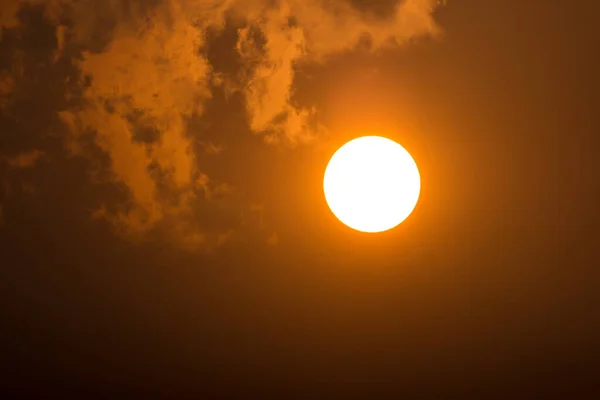 Soleil Dans Fumée Pollution Brume Ciel Chiangmai — Photo