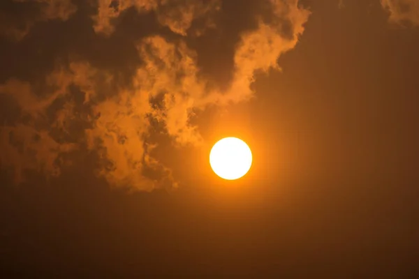 Soleil Dans Fumée Pollution Brume Ciel Chiangmai — Photo