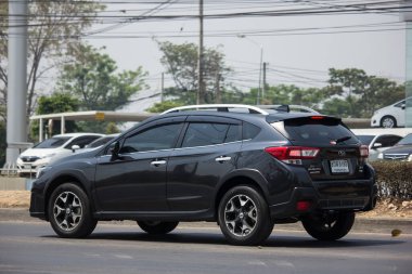 Chiangmai, Tayland - 24 Mart 2020 Subaru Crosstrek, özel SUV aracı. Fotoğraf 121 numaralı yolda, Chiangmai, Tayland 'a 8 km uzaklıkta..