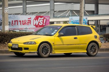 Chiangmai, Tayland - 25 Mart 2020: Honda Automobile, Honda Civic 'ten özel sedan araba. 1001 no 'lu yolda. Chiangmai İş Alanından 18 km uzakta..