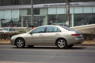 Chiangmai, Tayland - 25 Mart 2020: özel araba Honda anlaşması. 1001 no 'lu yolda. Chiangmai İş Alanından 18 km uzakta..