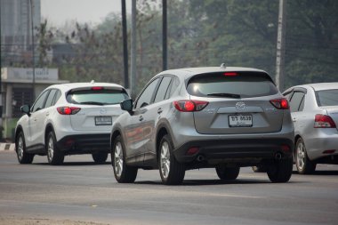 Chiangmai, Tayland - 25 Mart 2020: özel araba, Mazda CX-5, cx5. 1001 no 'lu yolda, Chiangmai İş Alanından 8 km uzakta..